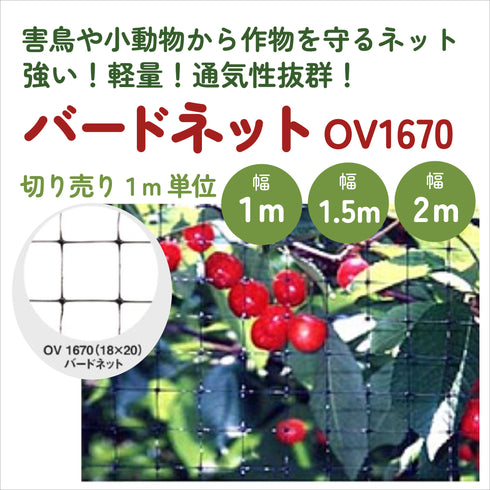バードネット| OV-1670(18mm×20mm目合い)|切り売り