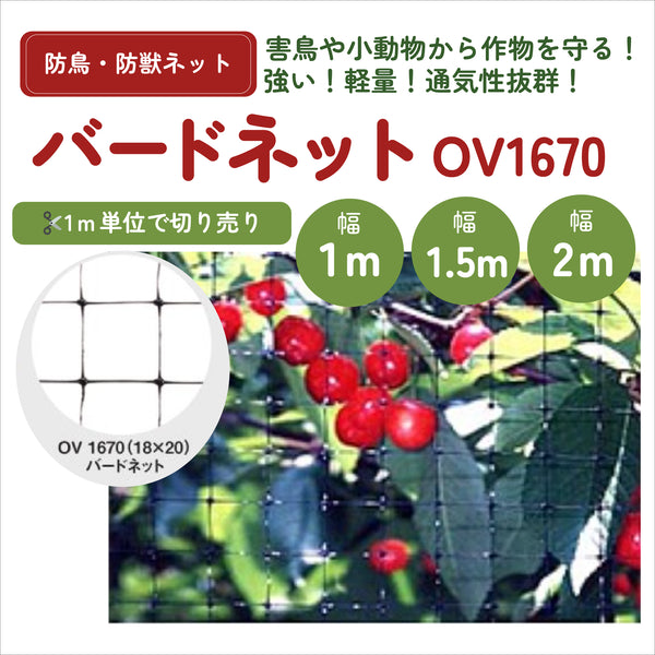 バードネット| OV-1670(18mm×20mm目合い)|切り売り販売