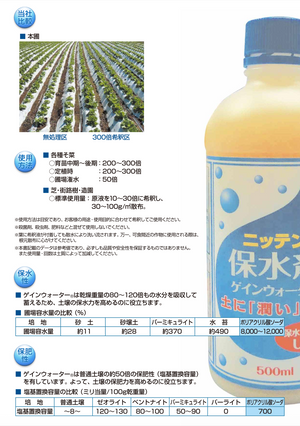 ゲインウォーター ｜保水剤｜水で薄めて使う